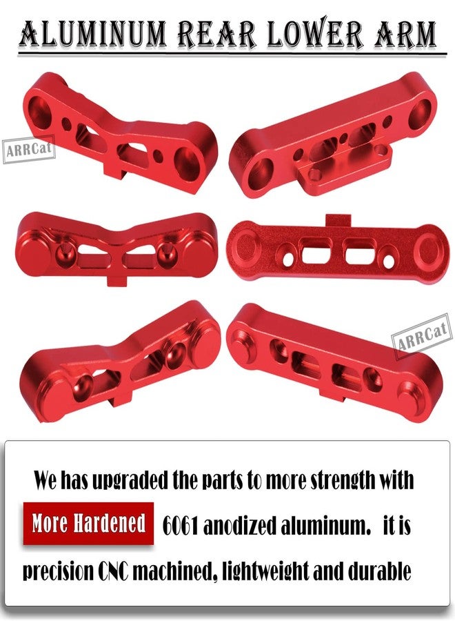 ARRCat Aluminum Rear Lower Arm Suspension Mount Set Upgrades Part for 1/8 Typhon Kraton Notorious 6S,Felony Infraction V2 Limitless Mojave Tailon 6S BLX,ARRCat RC Hops Up RC Upgrades Part,Red - Image 3
